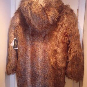 Juicy Couture faux fur reversible Coat hooded M gorgeous! Brand New tags & bag!